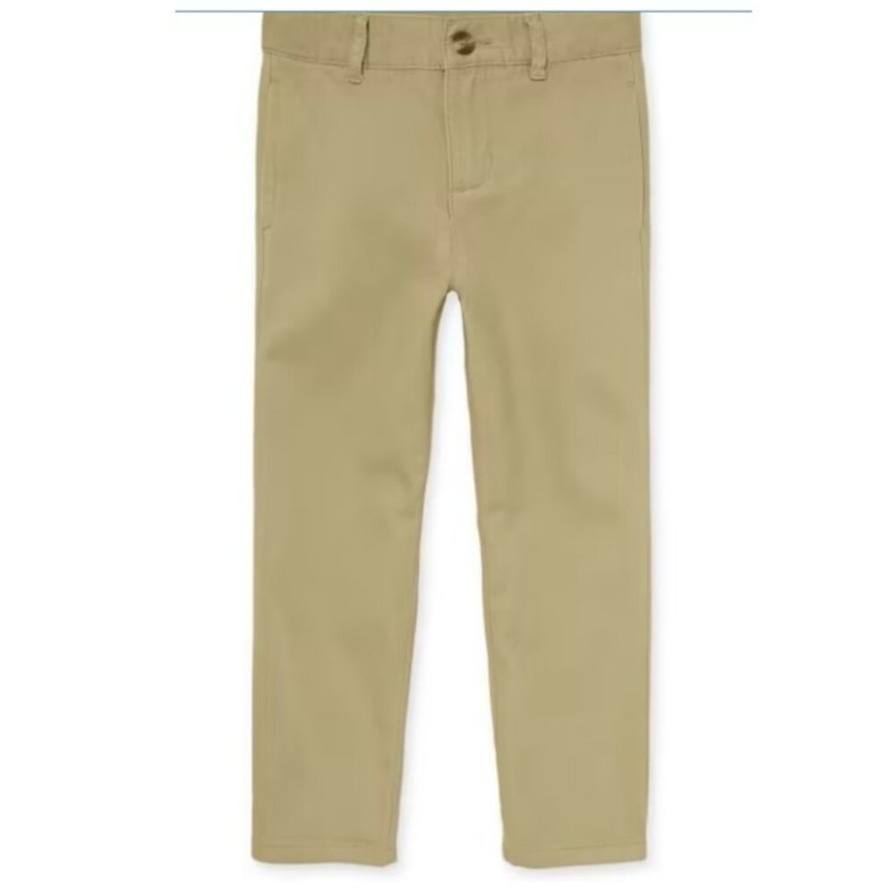 NWT | Children's Place | Boys Uniform Stretch Straight Pants | Tan | 12 Slim